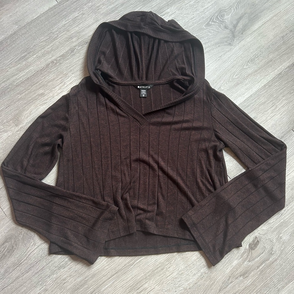 Athleta Brown Harmony Cropped Sweater XS